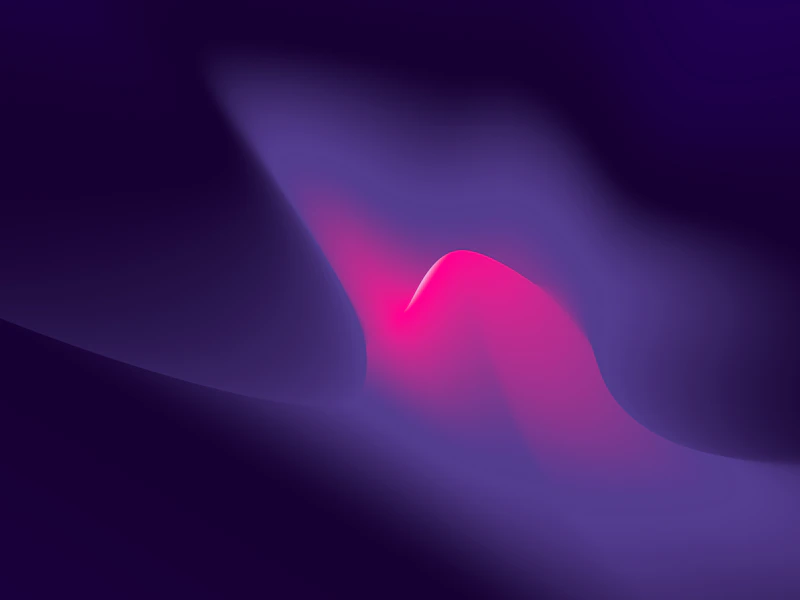 Composição abstrata em violeta e dourado representando fluxos de dados